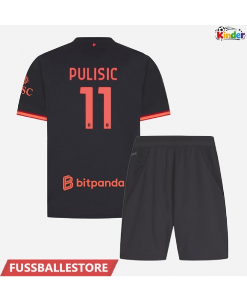 Günstige AC Milan Christian Pulisic #11 3rd trikot Kinder 2026-27 Kurzarm (+ Kurze Hosen)